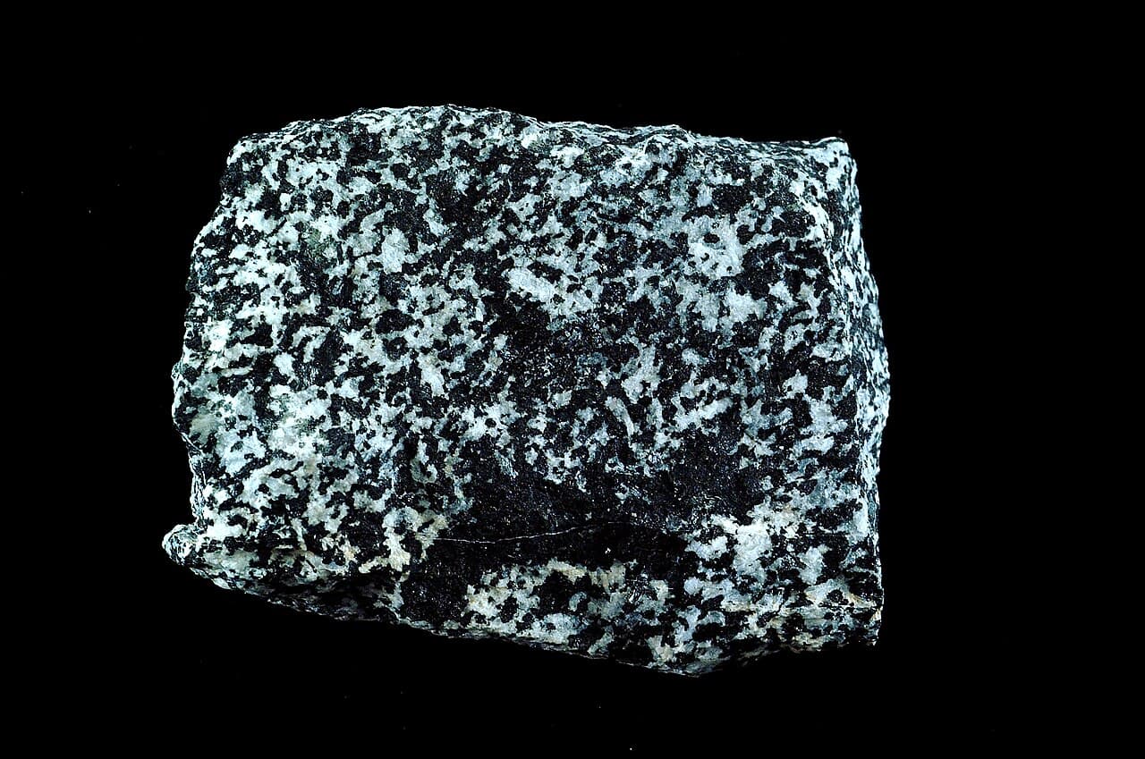 Diorite — hand specimen showing salt-and-pepper texture